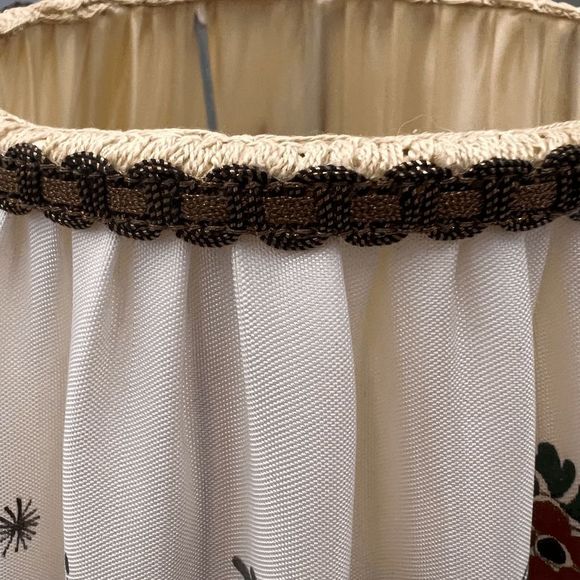 Rare Vintage Royal Delft Hand-Painted Silk Pleated Lamp Shade - Picture 3 of 11